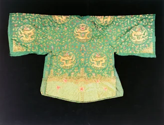 Szata chińskiego smoka z oliwkowej satyny (satynowa)