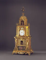 Bardzo rzadki zegar stołowy z wklejanym automatem muzycznym, prawdopodobnie Guangzhou, ok. 1790 r