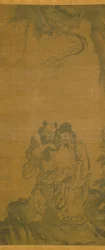Daoist Immortals (tinta sobre seda) polonês