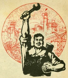Portret pracownika Chińskiej Republiki Ludowej. Illustration de propagande, w "Manuel pour bien dessiner", Pekin