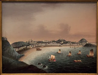 Surowe zasady w Makao (Chiny). Obraz chińskiego artysty, olej na płótnie, pocz. XVIII w. Muzeum Morskie w Rotterdamie (Holandia).