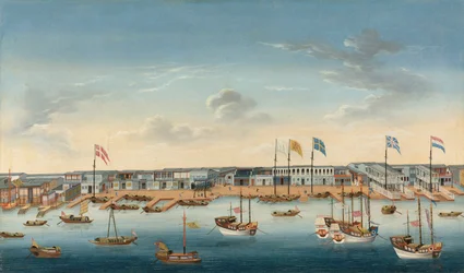 Hongowie w Kantonie, ok. 1780 (olej na płótnie)