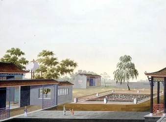 Ogród otoczony murem, ok.1820-40 (akwarela na papierze)