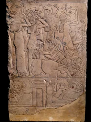 Starożytność egipska: grób memfitów od Horemheba do Sakkary (Sakkara lub Sakkara), płaskorzeźba: płacz na pogrzebie Horemheba. XVIII dynastia (około 1550-1295 pne)