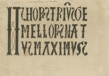 Barton pod Needwood Church - inskrypcja: faksymile tuszu i [?XVIII w.] (rysunek)