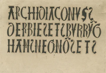 Barton pod Needwood Church - inskrypcje: faksymile tuszu, bd [?XVIII w.] (rysunek)