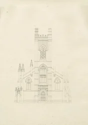 Burton-upon-Trent - Kościół Świętej Trójcy: rysunek, nd [?1820] (rysunek)