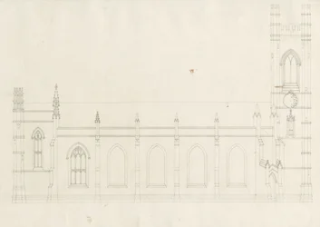 Burton-upon-Trent - Kościół Świętej Trójcy: rysunek, nd [?1820] (rysunek)