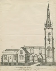 Clifton Campville Church: rysunek piórem i sepii, nd [?XIX w.] (rysunek)