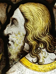 Zachowany fragment z Great East Window w York Minster: „Starsi czczą Boga” (witraż)