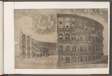 Bawełna August III, f.53 Koloseum.   Druki starożytnych budynków, sztuki i pokrewnych scen, głównie w Rzymie