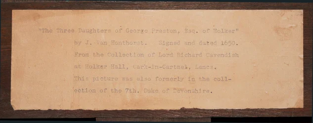 Detal inskrypcji z portretu trojga dzieci George