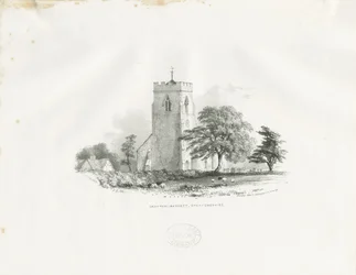 Drayton Bassett Church: litografia (winietowana), bd [c 1825-30] (druk)
