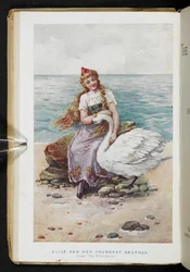 Elise i jej najmłodszy brat, z „Dzikich łabędzi” (kolor lito)