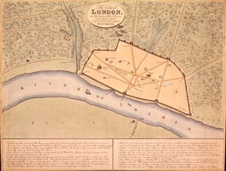 Mapa Londynu w Saxon Times, ok. 900-950 ne (grawerowanie)