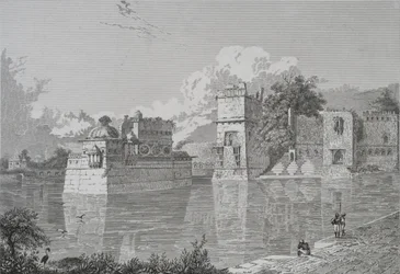 Pałac Rani Bhim i Pudamundi w Cheetor (Cheetor, stan Udaipur) (Grawerowanie)