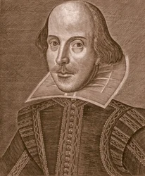 Portret Williama Szekspira, rytowany przez Martina Droeshouta (ok. 1560-c.1642)