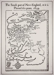 Południowa część Nowej Anglii zasadzona w tym roku 1634 (lito)