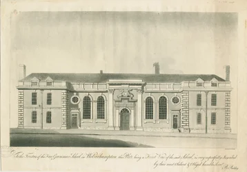 Wolverhampton - Grammar School: grawerowanie, bd [1797] (druk)