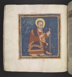 Lub. 481, f.45v Aaron.Oktateuch, Ewangelie i dzieła kościelne.Rękopis etiopski.Koniec XVII wieku