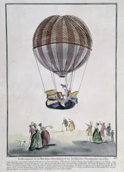 Demontaż maszyny aerostatycznej w Ogrodzie Tuileries w 1783 r.
