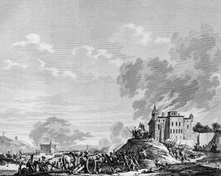 Rewolucja Francuska: Zdobycie obozu Jales en Ardeche przez rewolucyjnych patriotów w lipcu 1792 r. Paryż, Biblioteka Instytutu Historii Rewolucji