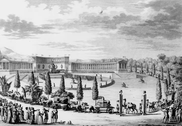 Rewolucja Francuska: Święto wydane z okazji triumfalnego wjazdu pomników nauki i sztuki we Francji w dniach 9 i 10 termidora An VI (28 lipca 1798) na rozkaz konsula Napoleona Bonaparte (1769-1821) (kampania plądrująca) . Paryż,