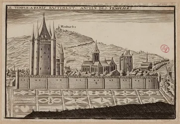 Świątynia w Paryżu, dawny budynek templariuszy (rycina)