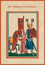 Ilustracja z "Parzivala" Wolframa von Eschenbacha (pergamin)
