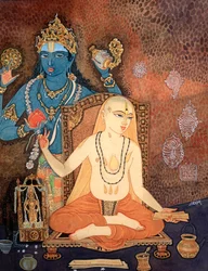 Hinduski mnich (kolorowa litografia)