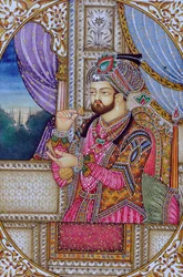 Miniatura przedstawiająca cesarza Mogołów Shah Jahana Indie Azja