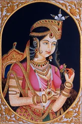 Miniatura na papierze przedstawiająca księżniczkę Mumtaz Mahal, żonę cesarza Mogołów Shah Jahana
