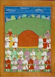 Palanquin konkubin sułtana, dwór szacha alema. Miniatury indyjskie i perskie w „Historii Indii od Tamertante do Orangreyb” Niccolo Manucci (1638-1717). BN, Paryż.