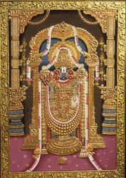 Tirupati Balaji z wytłoczonym złotem Indie Azja