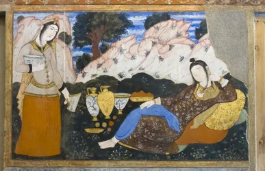 Fresco no Chehel Sotoun Palace, Isfahan, Iranpolish