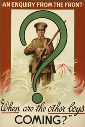 Plakat rekrutacyjny z Wielkiej Wojny wydany w Irlandii (kolorowa litografia)