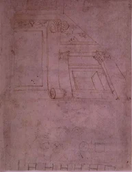 Studium elewacji (kreda na papierze)