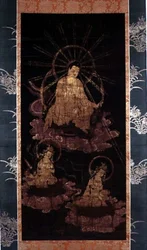 Budda i Bodhisattwowie, okres Muromachi (1393-1573) (malarstwo na jedwabiu)