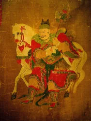 Posłaniec piekieł z koniem, obraz na rolce konopnej, okres Joseon, Kree. Muzeum Narodowe w Seulu, Republika Korei