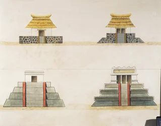 Rekonstrukcja historyczna budynków w Tenochtitlan (kolor lito)