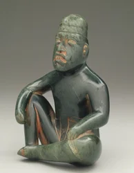 Siedząca postać z uniesionym kolanem, Highland Olmec, San Martin Texmelucan