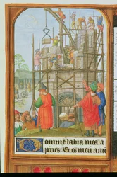 Dodaj 35313 f.34 Budynek wieży Babel, Brugia lub Gandawa, ok. 1500 (welum)