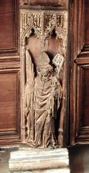 Św. Augustyn, jeden z Czterech Ojców Kościoła łacińskiego (drewno)