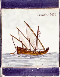Reprezentacja karaweli floty portugalskiej (Rysunek na ceramice (azulejo)