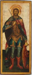 Święty Aleksandr Newski (1220-1263) - (św. Aleksander Newski) - Święty Aleksander Newski - ikona rosyjska. Tempera na desce, druga połowa XVIII wieku. Wymiar : 142,5x61 cm Muzeum Ikonen Recklinghausen