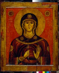 Św. Juliana z Nikomedii (pocz. IV w.) (św. Juliana) - Ikona tradycji nowogrodzkiej (Rosja), tempera na drewnie, początek XIII w. - Państwowa Galeria Trietiakowska, Moskwa