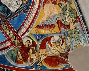 Ewangelicki symbol św. Łukasza, kopia oryginału z XII w. (fresk)