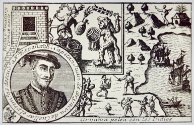 Hiszpanie pod wodzą Juana de Grijalvy lądują na Jukatanie i angażują wojowników Majów w bitwie pod Champoton, maj 1518 (litos)
