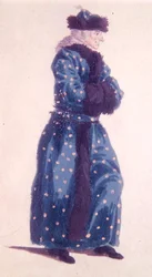 Miniaturowy portret Woltera (1694-1778) na starość ok. 1770-80 (akwarela na papierze)