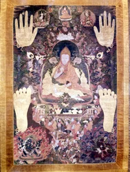 Blo Bzang Rgya ktso, piąty Dalajlama, najwybitniejszy i najważniejszy w historii. Tybetańska Thai-ka, Muzeum Guimet, Paryż